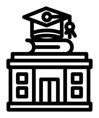 Üniversite ikon vektör illüstrasyonu