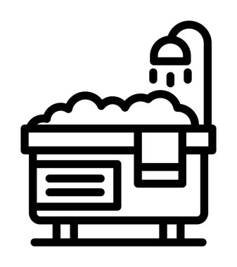 Köpük çizgisi simgesi olan küvet