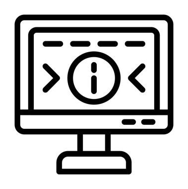 Ekran vektörü ince çizgi simgesini izle