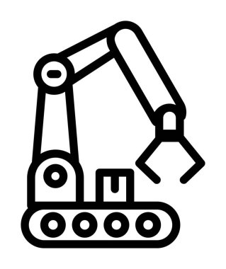 Ekskavatör simgesi, anahat stili