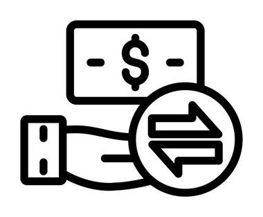 Dolar vektör ince çizgi simgesi