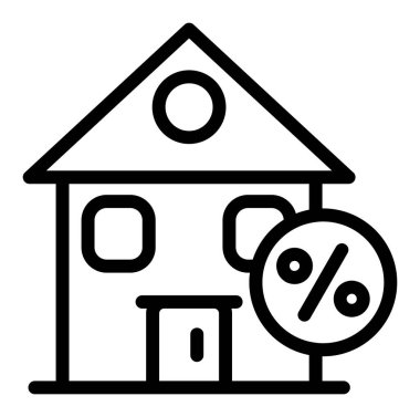 Ev indirimi ikonu. Beyaz arkaplanda izole edilmiş web tasarımı için ev indirimi vektör simgesi