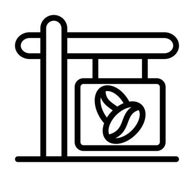 Kahve çekirdeği ikonu, taslak tarzı