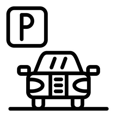 Park yeri ikonu ana hat vektörü. park yeri