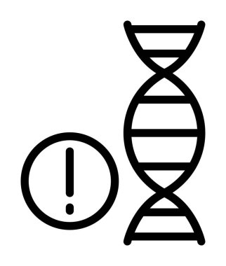 DNA ikonunun çizgi tasarımı. vektör illüstrasyonu