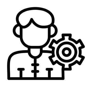 iş ve teknoloji çizgisi vektör simgesi.