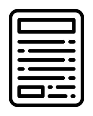 belge vektör çizgisi simgesi