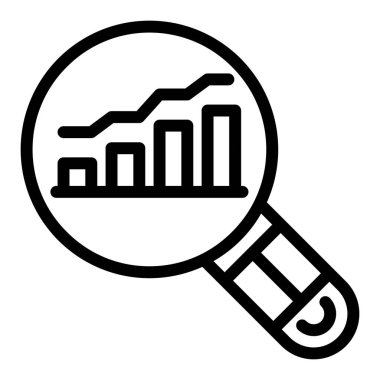 Büyüteç vektör illüstrasyonu, satır tasarım simgesi