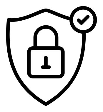 Güvenlik koruma simgesini ana hat biçiminde kilitle