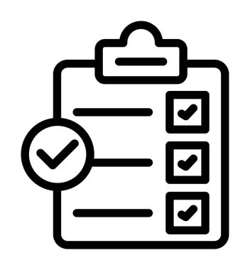 kontrol listesi simgesi vektör çizelgesi çizimi