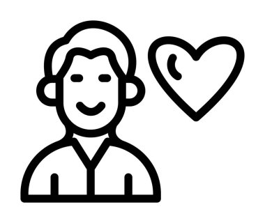 Kolayca değişebilen veya düzenleyebilen aşk vektörü simgesine sahip kalp