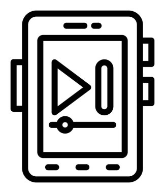 mobil kamera vektör çizgisi simgesi