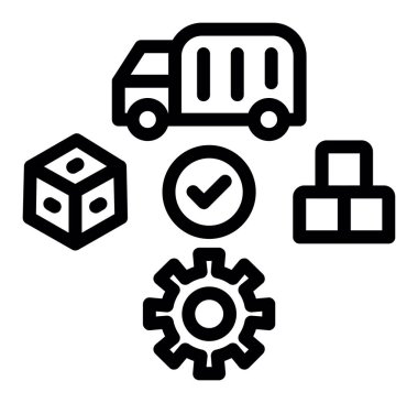 kargo kamyonu ve vites kutusu simgesi