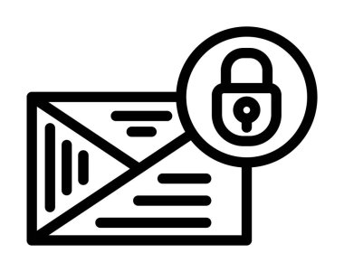 E- posta güvenlik simgesi. Beyaz arkaplanda izole edilmiş web tasarımı için özet güvenlik vektörü simgesi