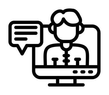 çevrimiçi konferans simgesi, özet biçimi