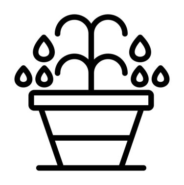 su damlası ikon ana hat vektörü. Su bitkisi. su fabrikası