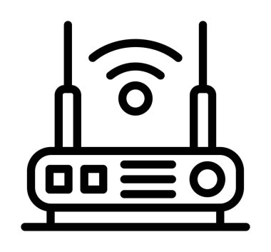 wifi router simgesi vektör çizimi çizimi