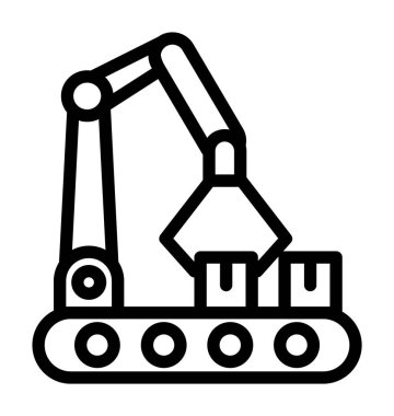 Sanayi turna simgesi. Beyaz arkaplanda izole edilmiş web tasarımı için sanayi vinç vektör simgesi ana hatları