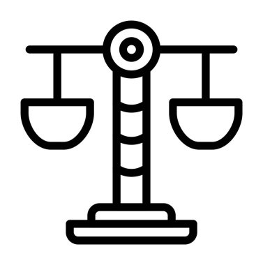 Adalet terazisi simgesi. Beyaz arkaplanda izole edilmiş web tasarımı için ana ölçek vektör simgesi