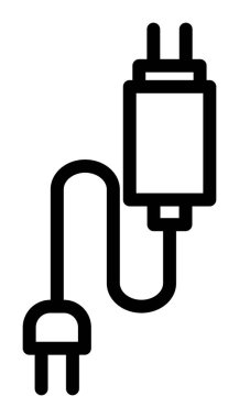 elektrik prizi simgesi. Beyaz arkaplanda izole edilmiş web tasarımı için eklenti vektör simgesi