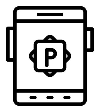 Hareket eden telefon simgesi, anahat stili