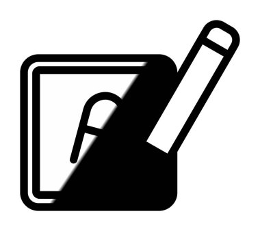 kalem ve keskinleştirici düz vektör simgesi