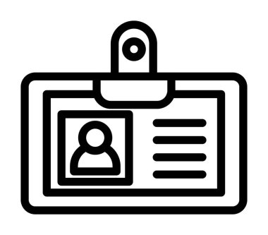 Kimlik kartı simgesi vektör çizimi