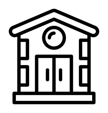 Okul inşa çizgisi simgesi