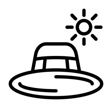 Güneş vektörü ince çizgi simgesi