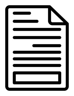 belge simgesi vektörü beyaz arkaplanda izole edildi, dosya şeffaf işareti