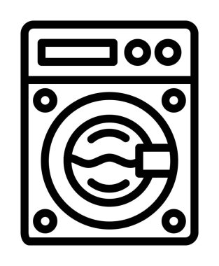 çamaşır makinesi simgesi vektör çizimi çizimi