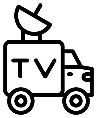 Televizyon ikonu ana hat vektörü. tv
