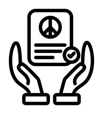 Barış barış ikonu. Beyaz arkaplanda izole edilmiş web tasarımı için özet barış vektörü simgesi