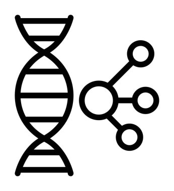DNA ve genetik mühendislik çizgisi vektör simgesi.