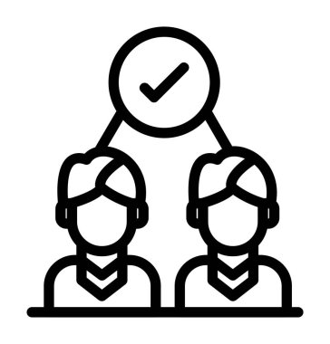 İnsanlar çizgi ikon vektör illüstrasyonuyla buluşuyor