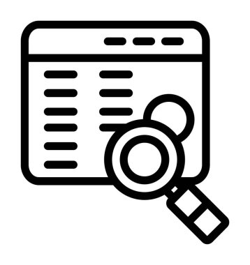 Arama vektörü ince çizgi simgesi