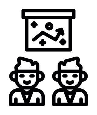 sunum vektörü ince çizgi simgesi