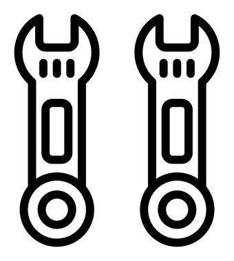 İngiliz anahtarı simgesini, basit siyah stil