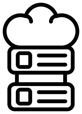 bulut hesaplama depolama vektörü simgesi