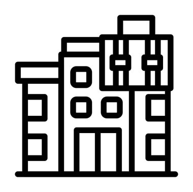 Bina simgesi. Ağ için ev vektör sembolünün özet çizimi