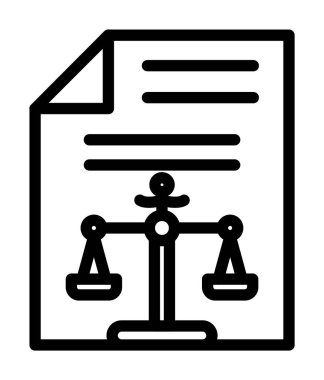 Hukuk vektör simgesi. Beyaz arkaplanda izole edilmiş vektör simgesi