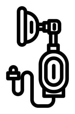 Elektrikli süpürge simgesi. Anahat vektör çizim.