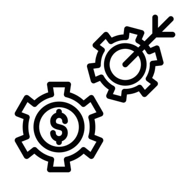 Gears'ı simge vektör. Düz tasarım stili.