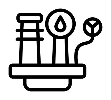 bitki ikonu. Beyaz arkaplanda izole edilmiş web için bitki vektör simgelerinin özet çizimi