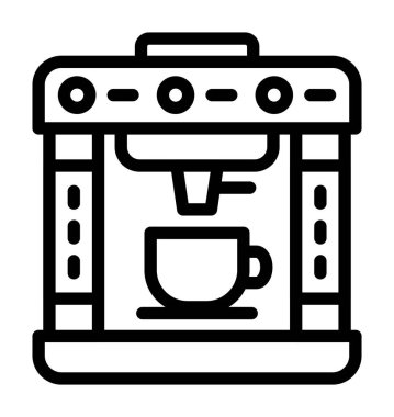 Kahve makinesi ikon ana hatları vektörü. Kahve makinesi. makine