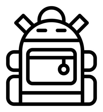 sırt çantası simgesi vektör illüstrasyonu