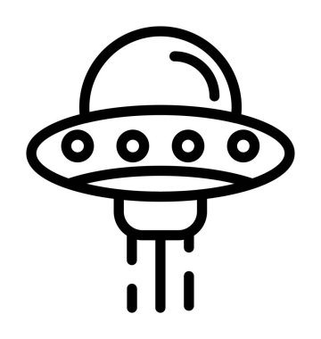 UFO vektör çizgisi simgesi dekoru