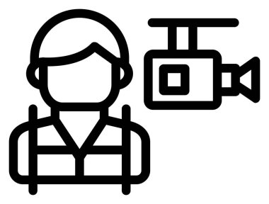 Video kamera ikonu ana hatlı vektör. Video kaseti. video kamera