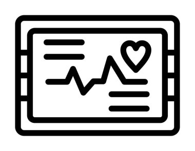 kalp hızı simgesi vektör çizimi çizimi