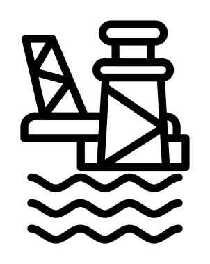 Petrol platformu. Web simgesi basit illüstrasyon